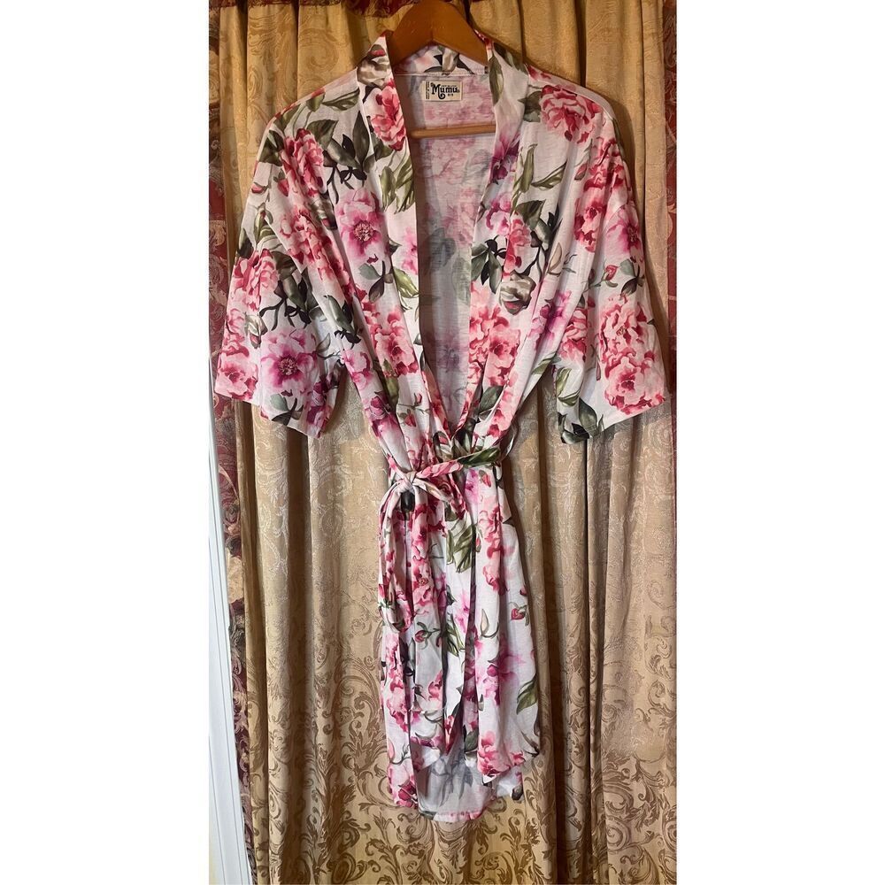 Show me your‎ Mumu Floral High Low Short Sleeve Belted Robe